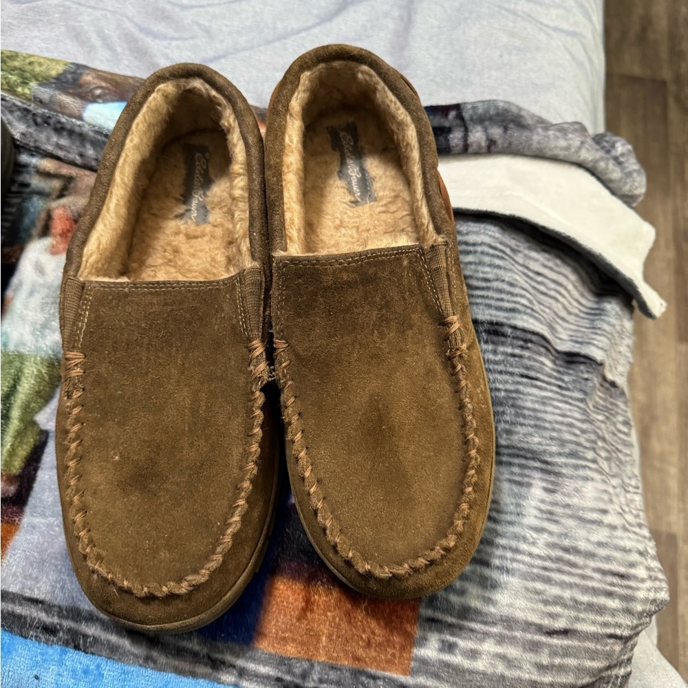 Eddie Bauer Brown Loafers Slip-Ons Suede Comfort